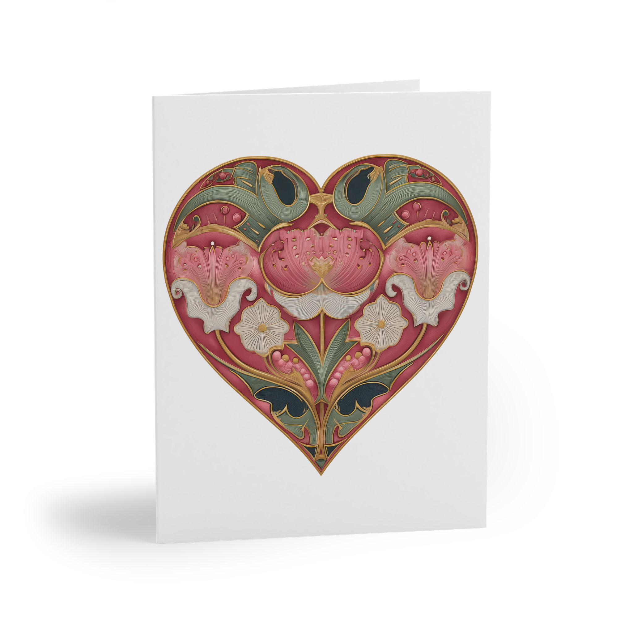 Floral Heart Greeting Cards — Pack of 8/16/24