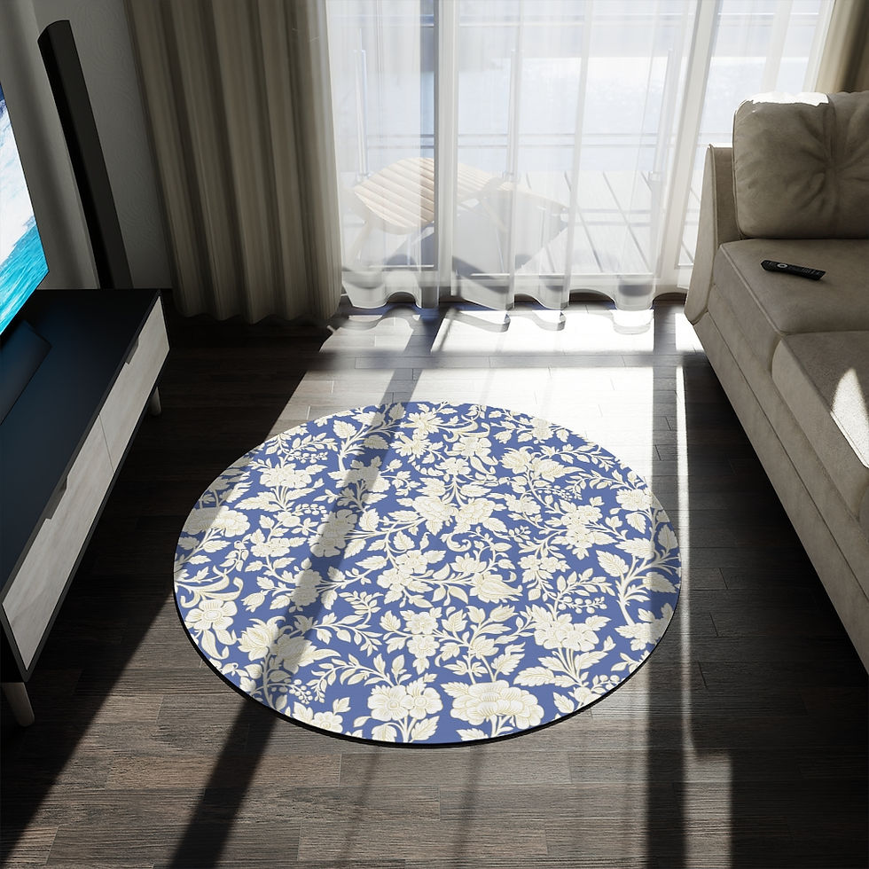 Thumbnail: Gósomar Wedgwood Blue Round Rug
