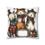 Thumbnail: Cat Trio Square Canvas Pillowcase — Whimsical Holiday Cats Throw Pillow Cover