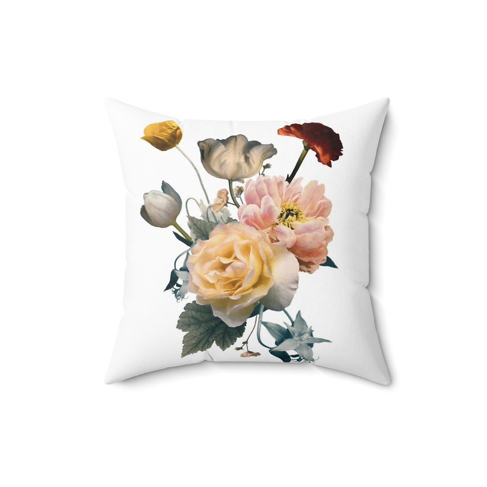Thumbnail: Real Floral Bouquet Spun Polyester Square Pillow