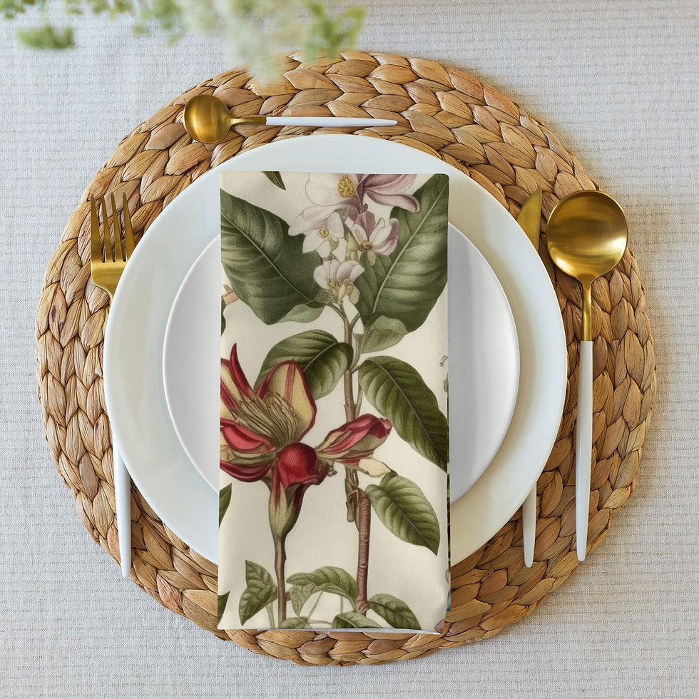 Thumbnail: Vintage Botanical Cloth napkin set