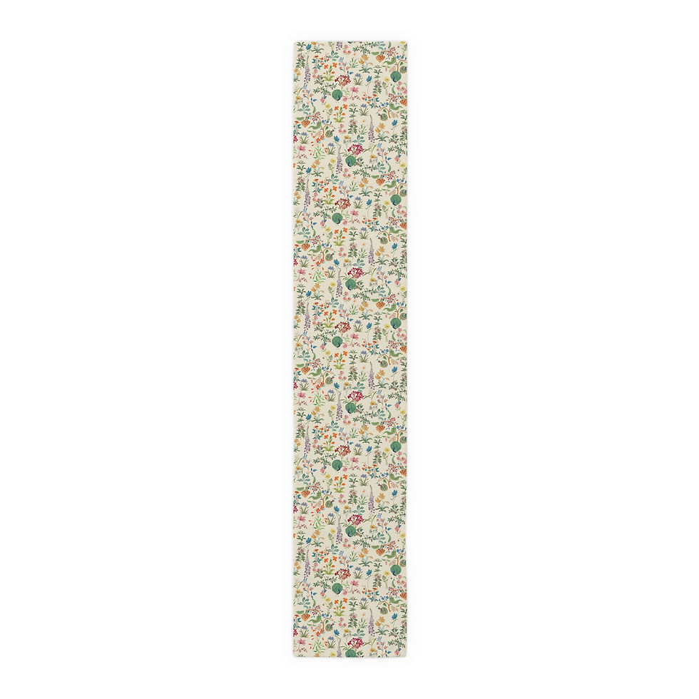 Thumbnail: Pichwai Design Floral  (Creme)Cotton or Poly Table Runner