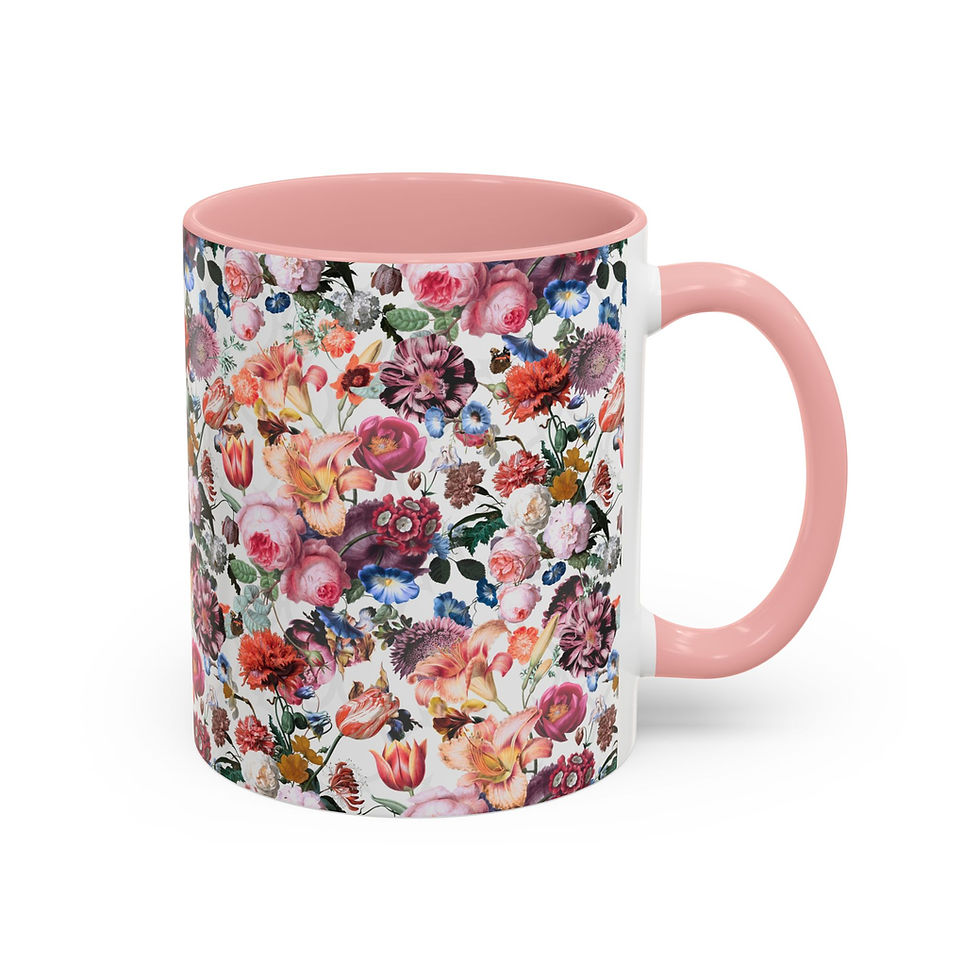 Thumbnail: Bloom Couture Floral Watercolor Accent Coffee Mug 