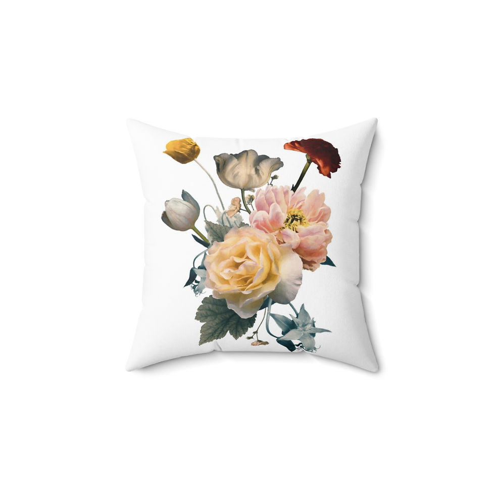 Thumbnail: Real Floral Bouquet Spun Polyester Square Pillow