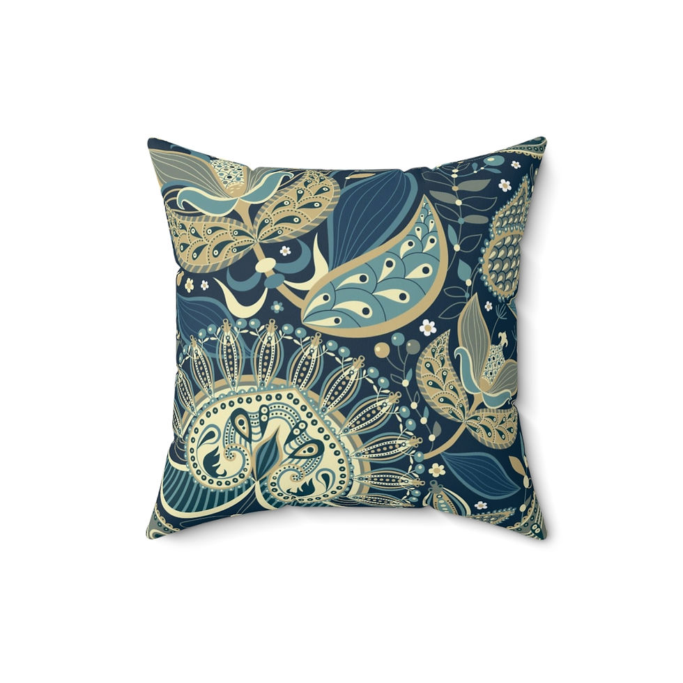 Thumbnail: Green Paisley  Spun Polyester Square Pillow