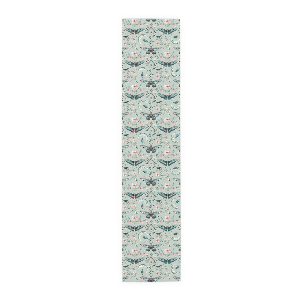 Thumbnail: Butterfly Garden Table Runner — Floral Mint Dining Runner