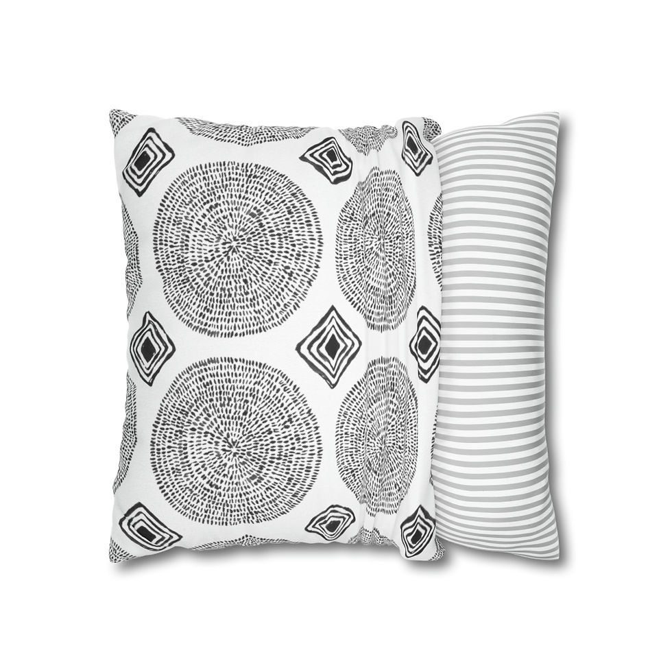 Thumbnail: Circles and Shapes Spun Polyester Square Pillow Case