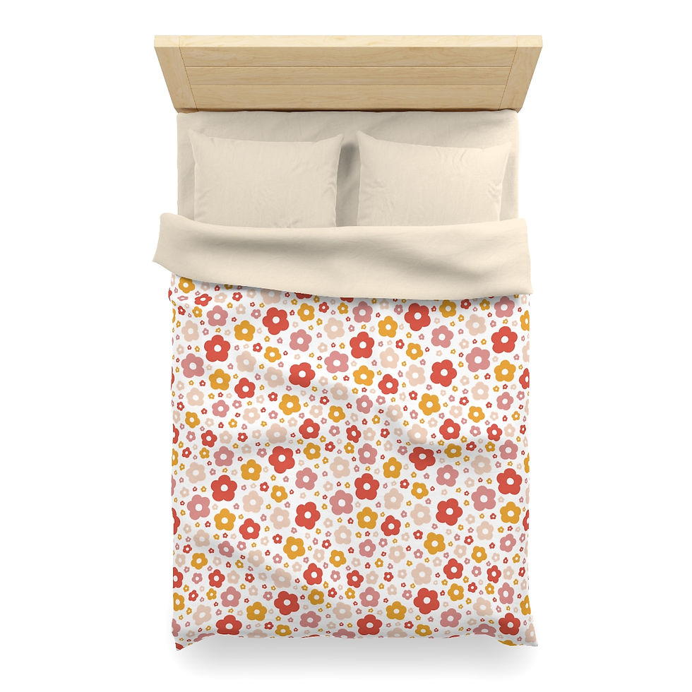Thumbnail: RetroFloral2 Microfiber Duvet Cover