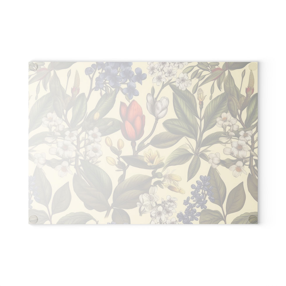 Thumbnail: Vintage Floral Glass Cutting Board - Vintage Botanical Design
