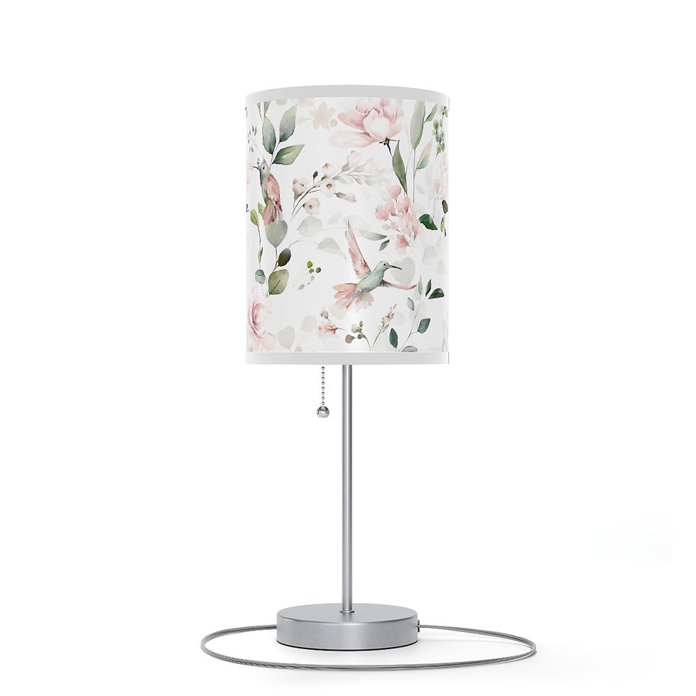 Thumbnail: Soft Pastel floral Lamp on a Stand, US|CA plug