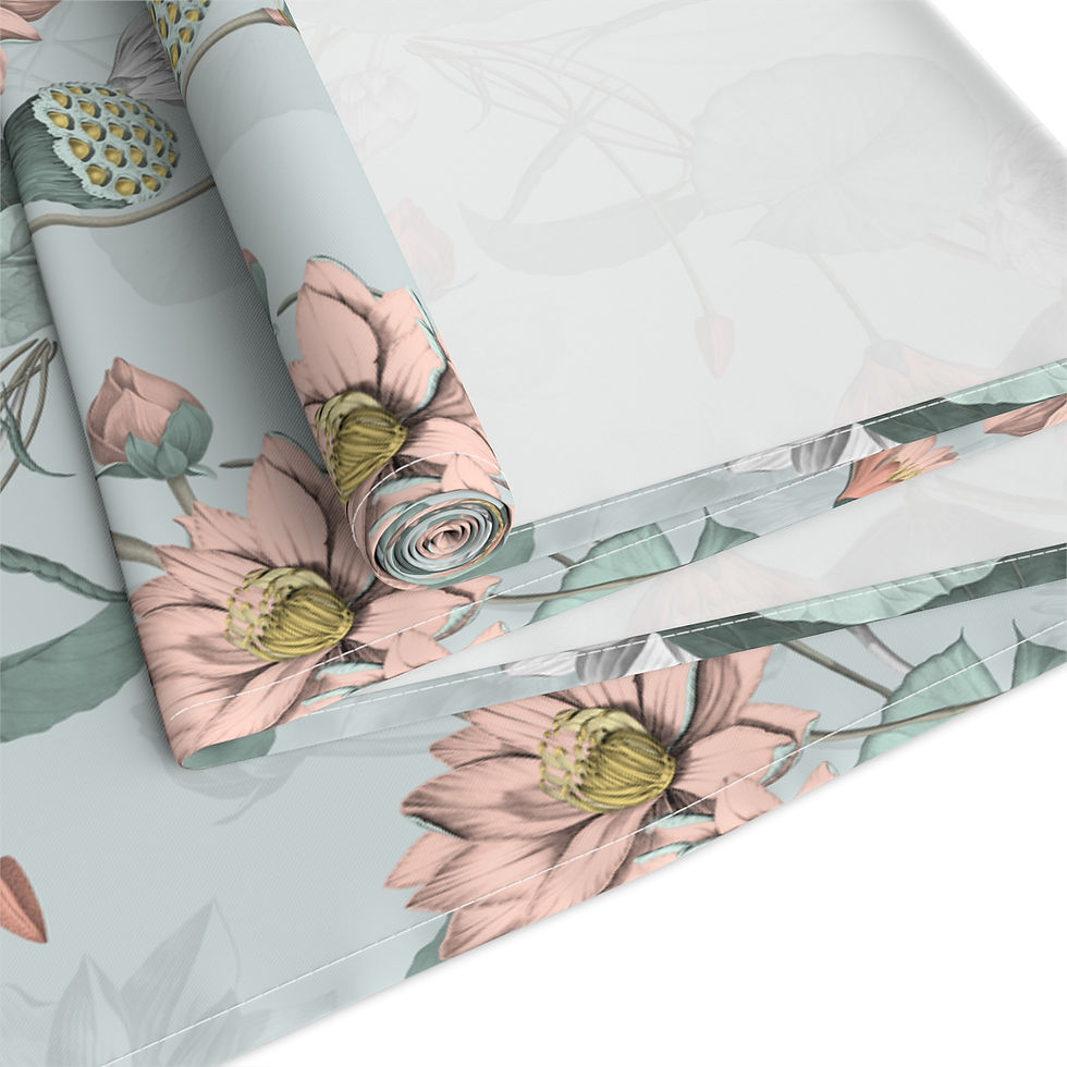 Thumbnail: Nelumbo (Lt Sage) Floral Table Runner 