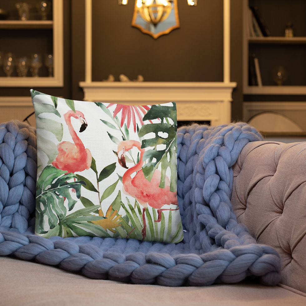 Thumbnail: Pink Flamingo Tropicana Premium Pillow