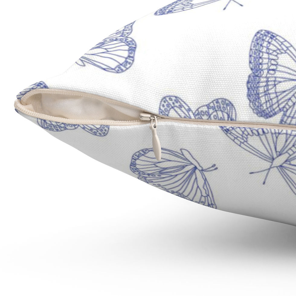 Thumbnail: Chinoiserie Blue Spun Polyester Square Pillow