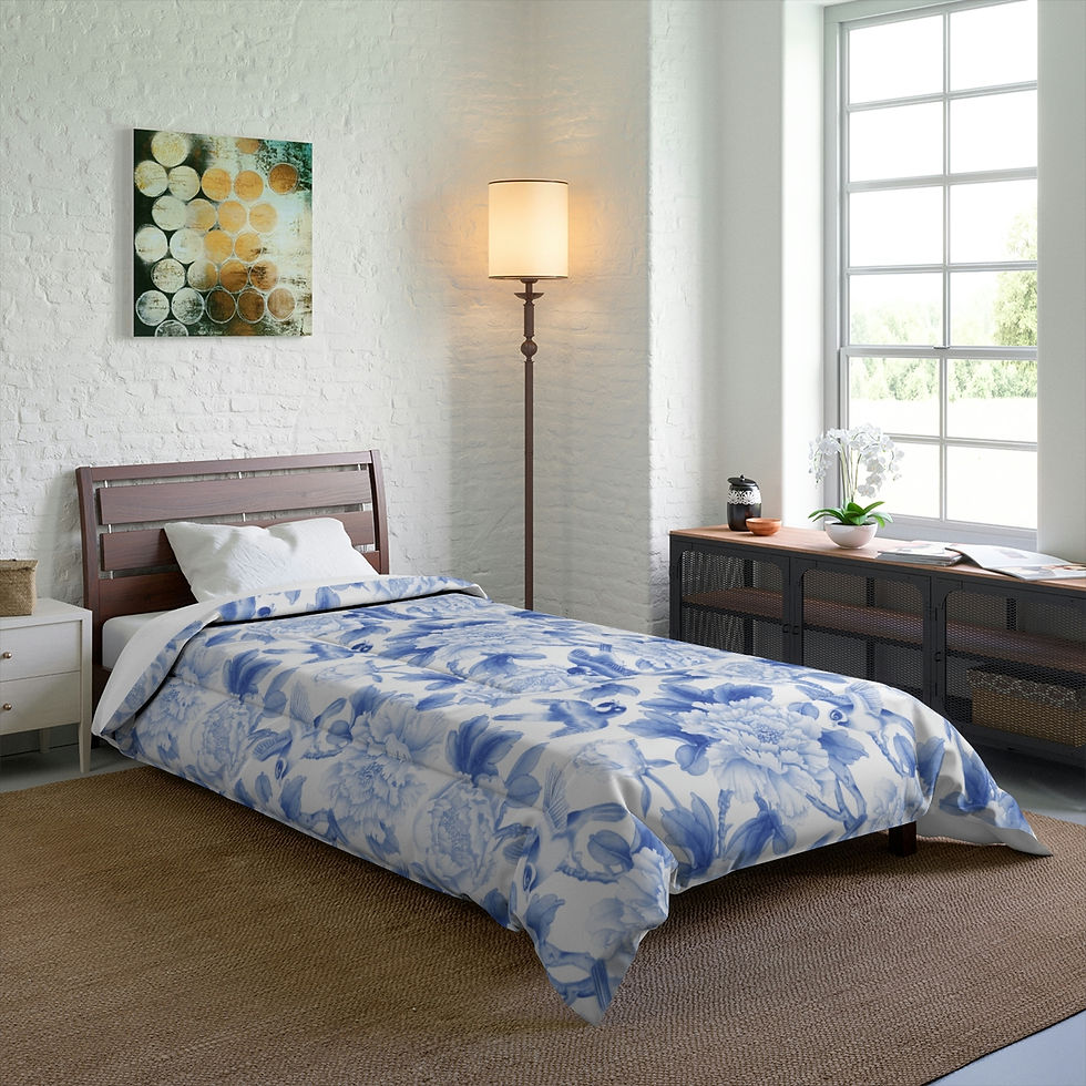 Thumbnail: Blue Peonies Comforter