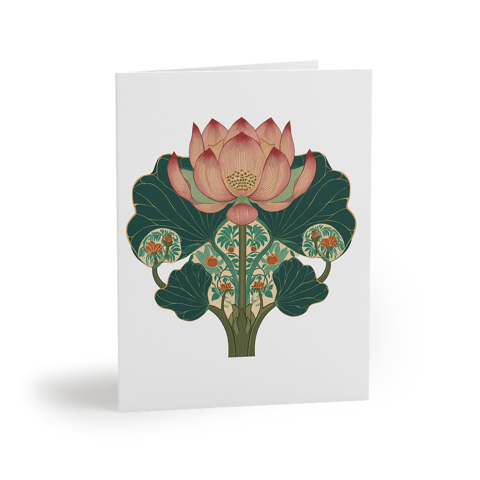Thumbnail: Lotus Floral Greeting Cards – Pack of 8/16/24