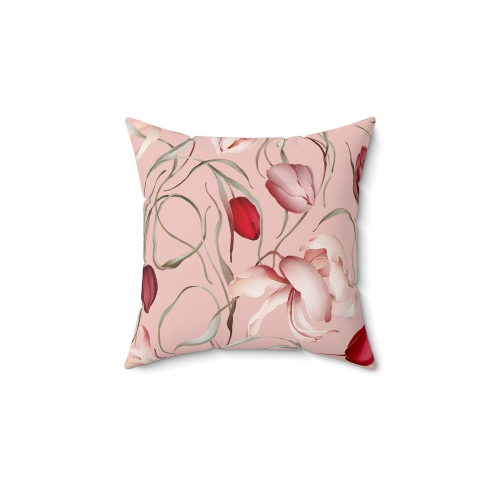 Thumbnail: Sulė Tulips Blush Spun Polyester Square Pillow