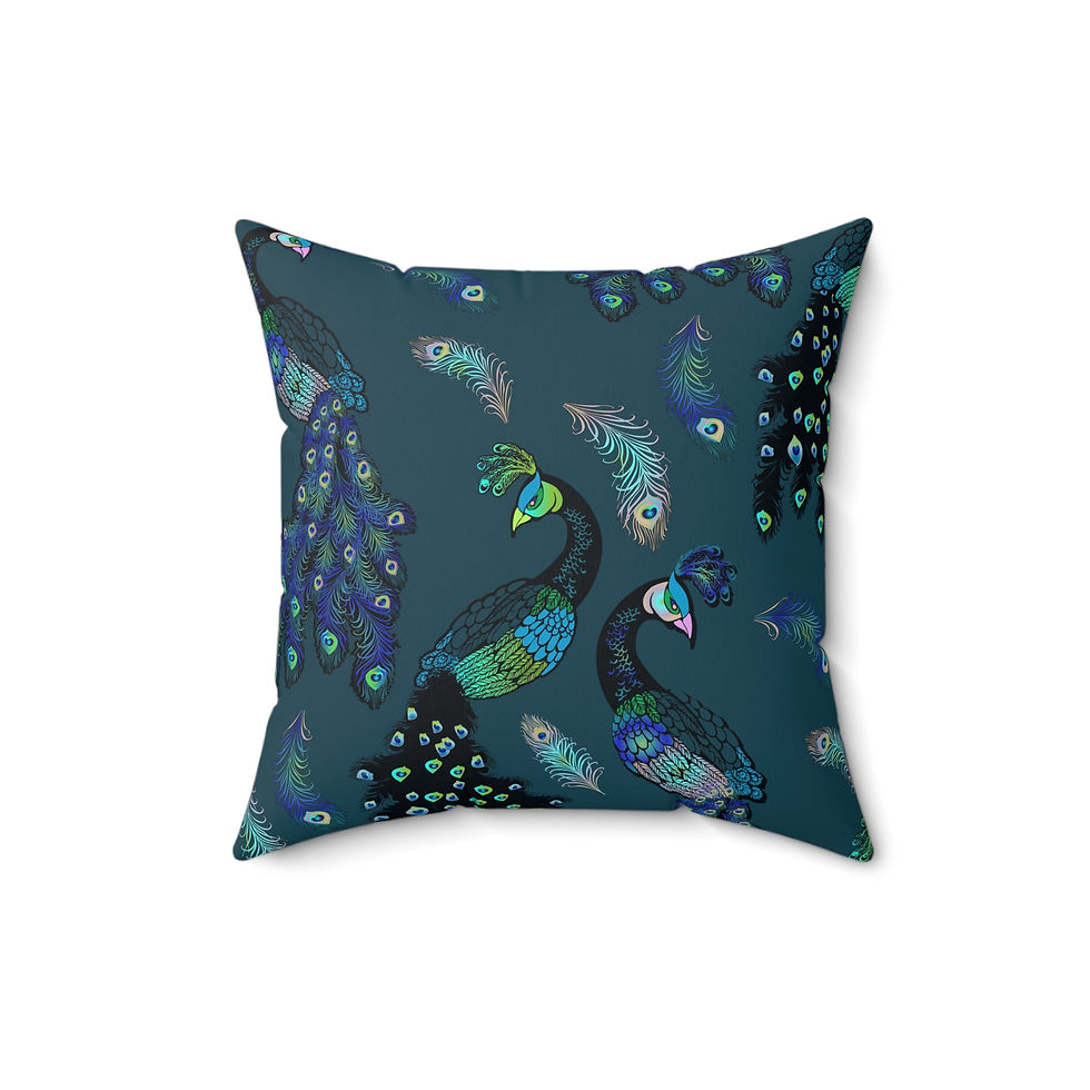 Thumbnail: Vibrant Peacock Decorative Pillow - Colorful Home Accent