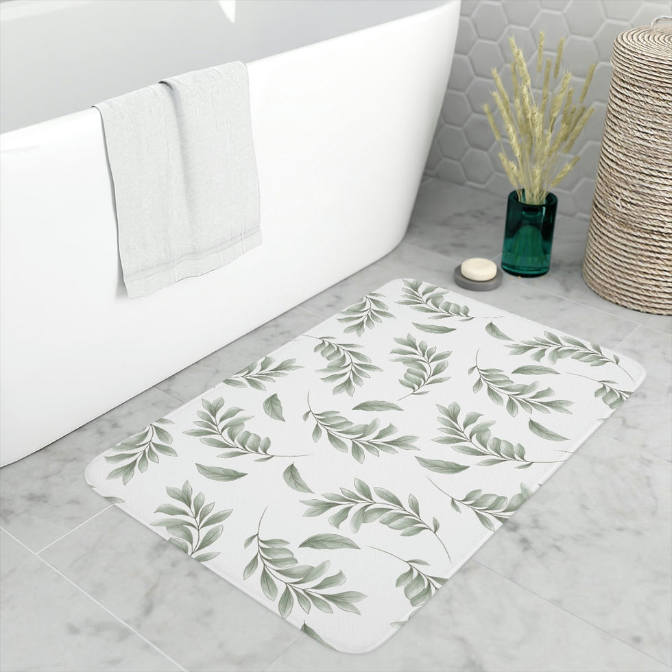 Thumbnail: Delicate Floral Memory Foam Bath Mat