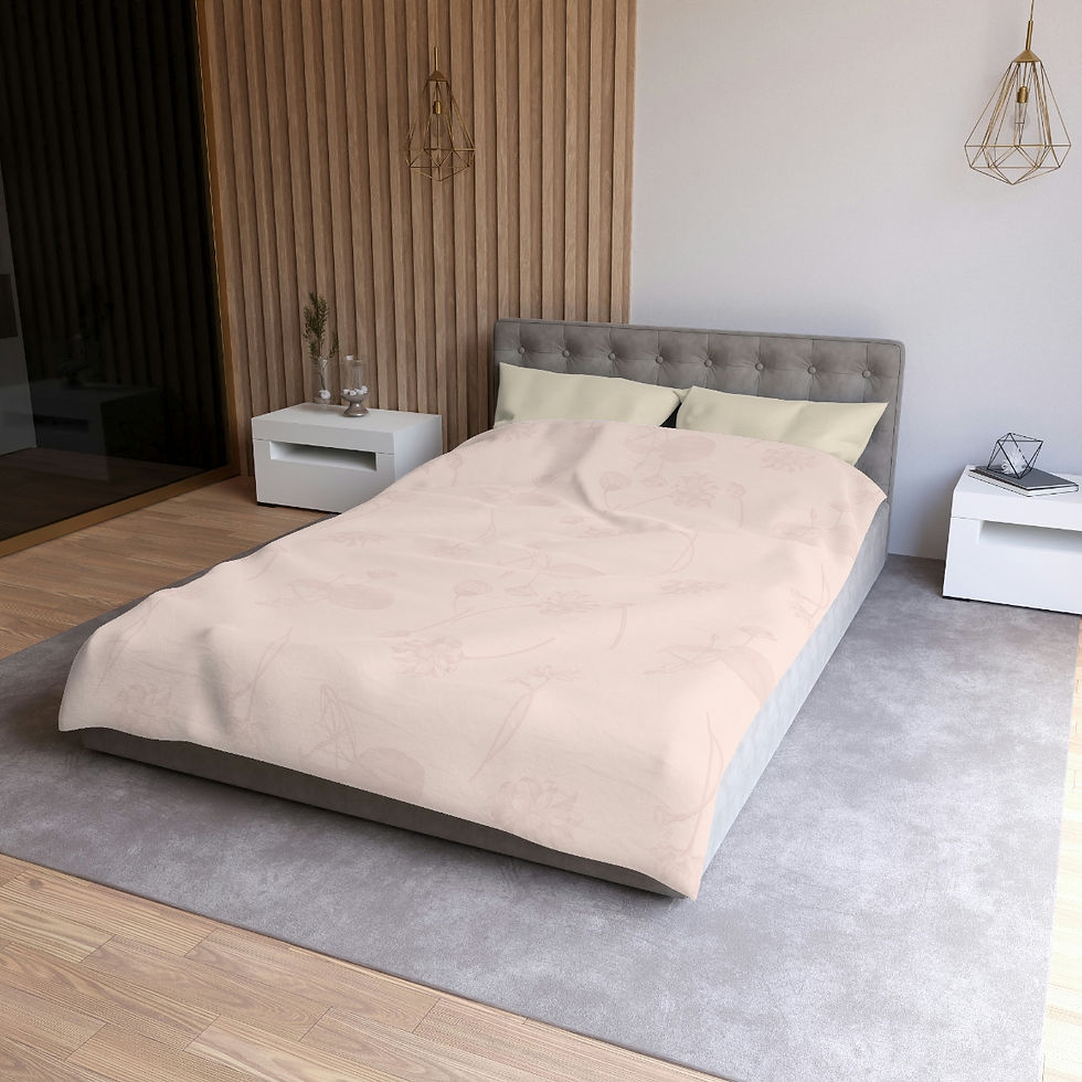 Thumbnail: Nelumbo (Peach) Solid Microfiber Duvet Cover