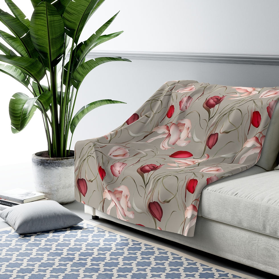 Thumbnail: Sulė Tulip Tan Sherpa Fleece Blanket