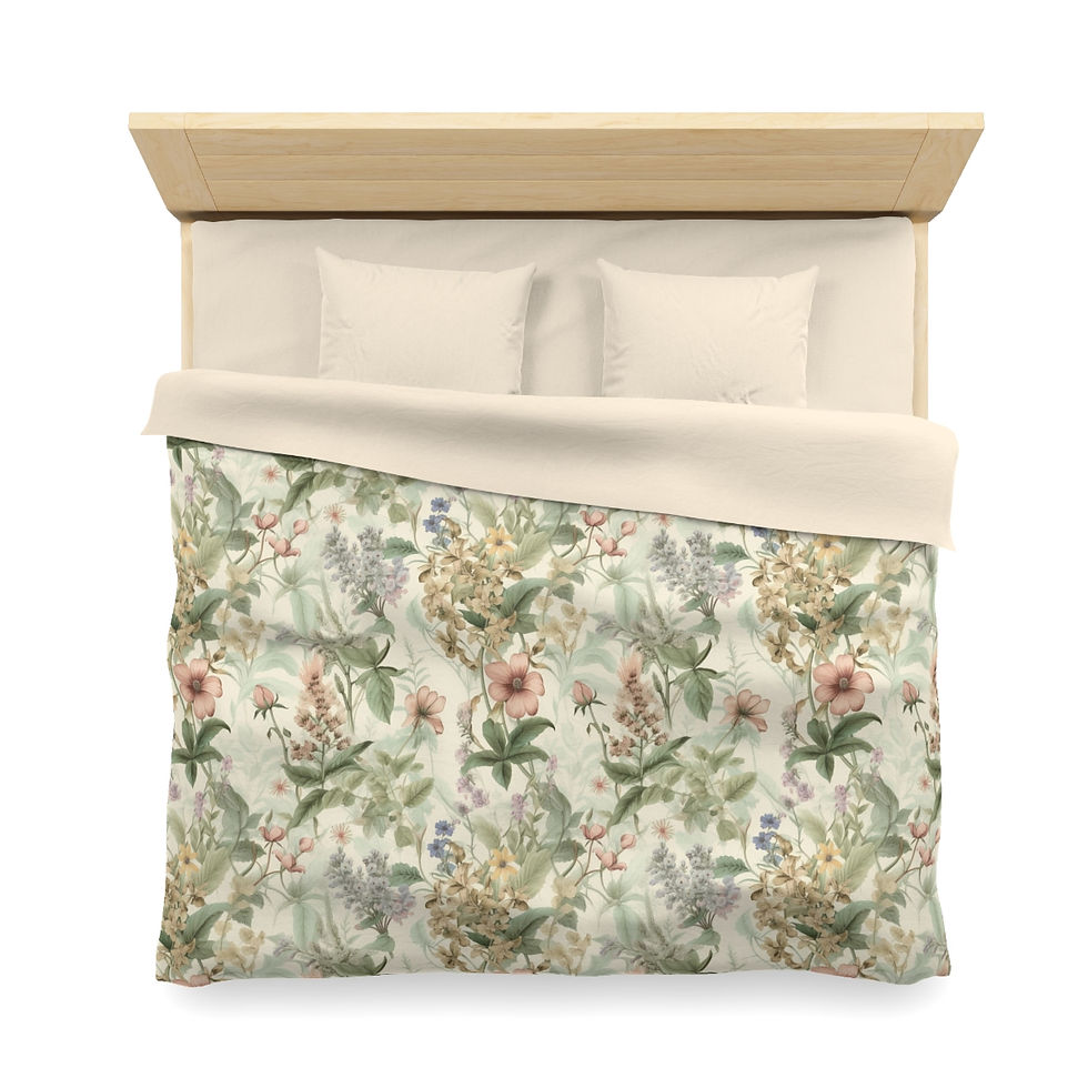 Thumbnail: Velvet Floral Microfiber Duvet Cover