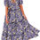 Thumbnail: Summer Casual Bohemian Floral Dresses for Women Puff Short Sleeve Long Maxi Dre