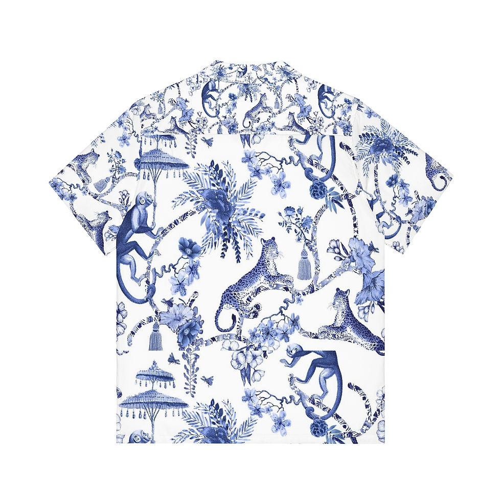 Thumbnail: Blue Jungle Men's Hawaiian Shirt