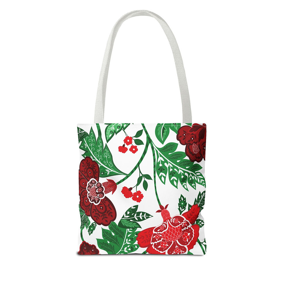 Thumbnail: Holiday Colors Floral Tote Bag 