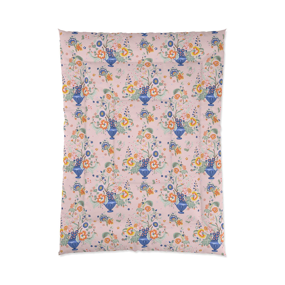 Thumbnail: Cashmere Floral Garden Comforter - Cozy Pastel Bedding for Spring Decor