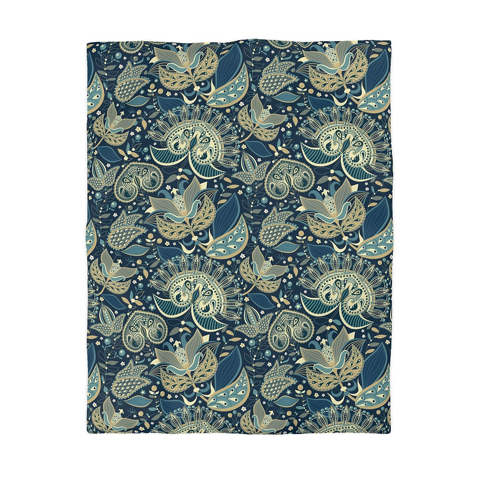 Thumbnail: Green Paisley Microfiber Duvet Cover