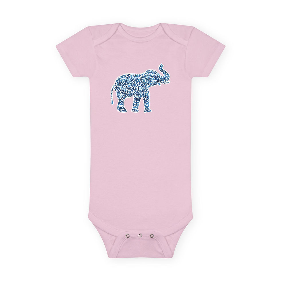 Thumbnail: Elephant Design Baby Onesie, Cute Baby Outfit