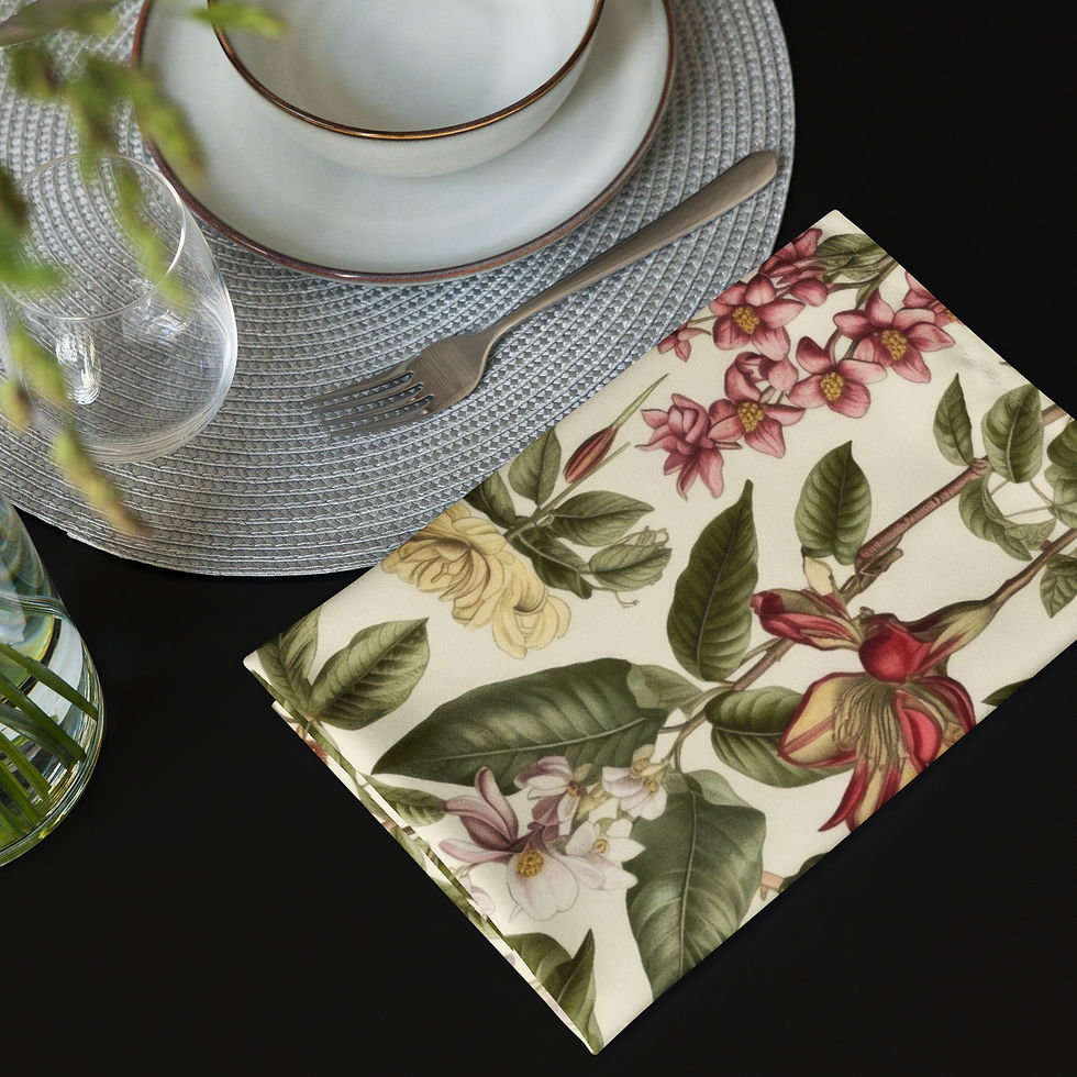 Thumbnail: Vintage Botanical Cloth napkin set