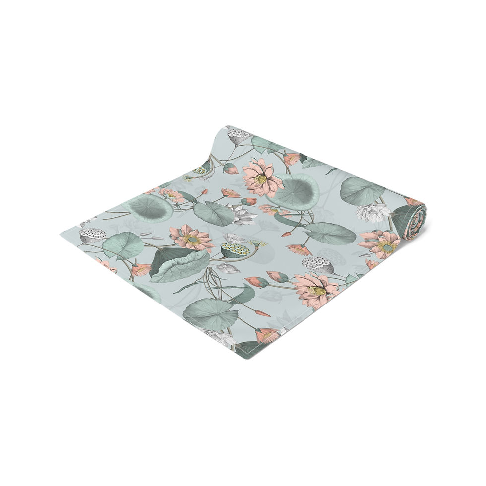 Thumbnail: Nelumbo (Lt Sage) Floral Table Runner 