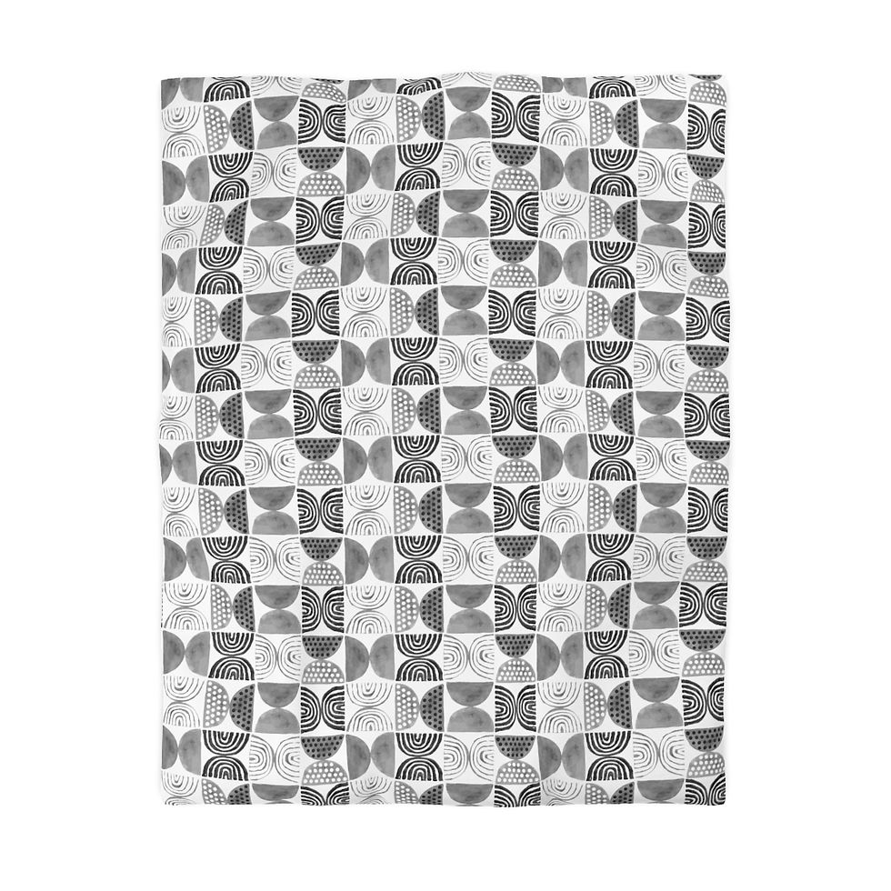 Thumbnail: Circles and Shapes Microfiber Duvet Cover
