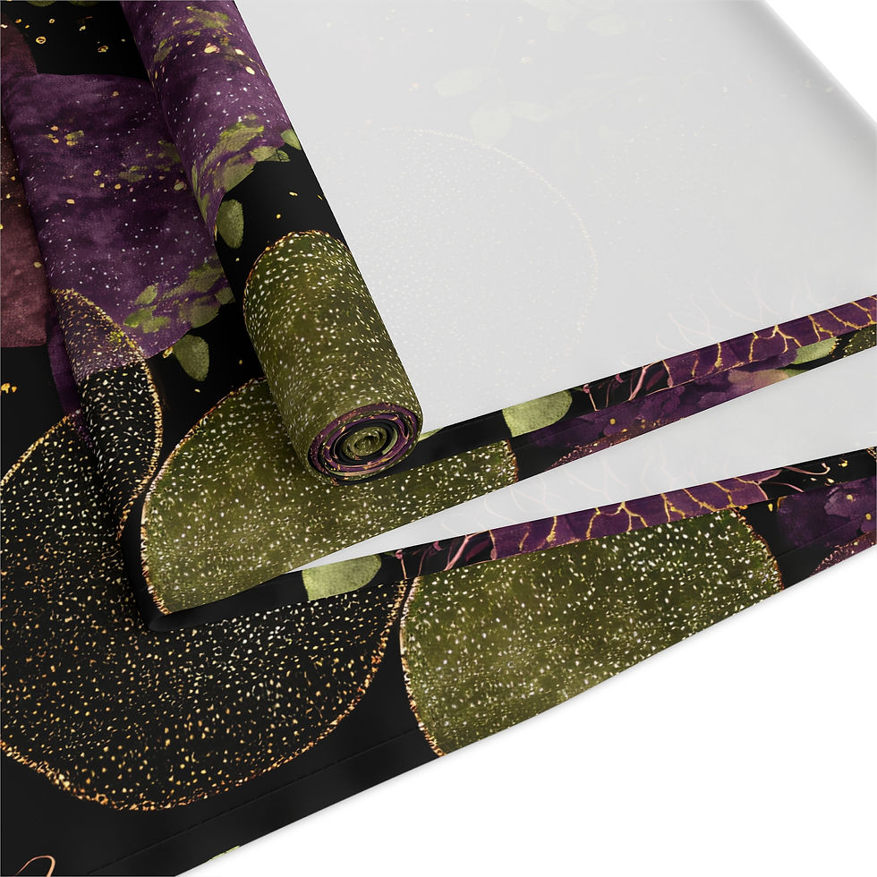 Thumbnail: Elegant Purple & Gold Floral Table Runner
