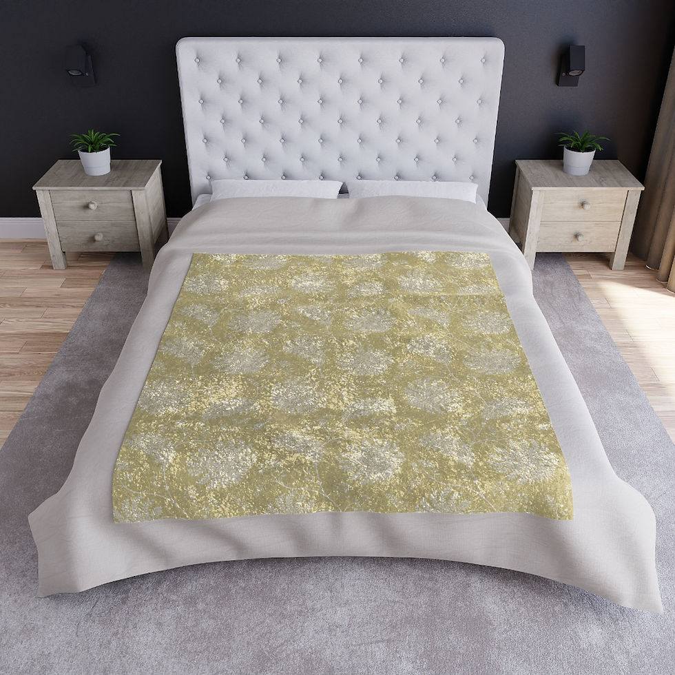 Thumbnail: Fiori di Firenze (Flowers of Florence) Crushed Velvet Blanket