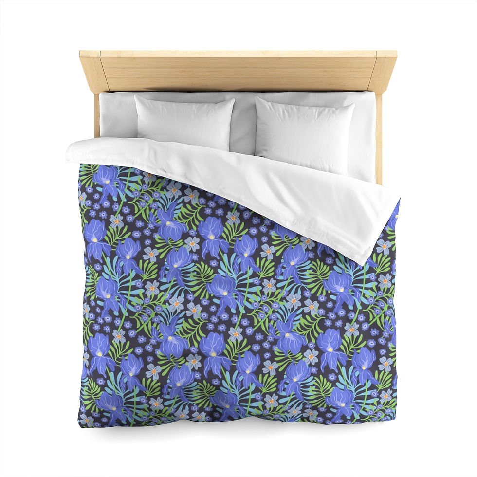 Vivid Blue Microfiber Duvet Cover