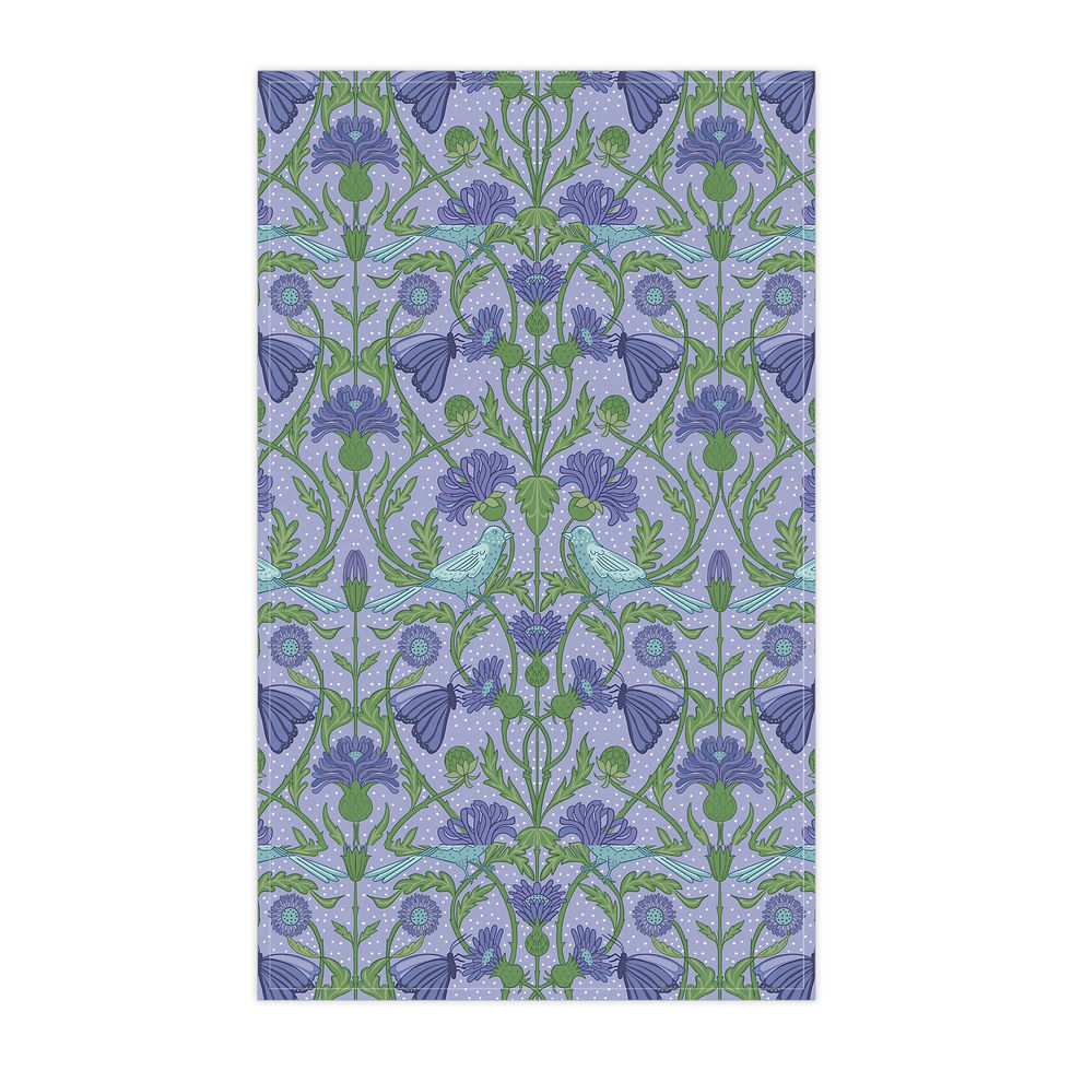 Thumbnail: Botanical Bird Cotton or Polyrster Tea Towels – Vibrant Floral Kitchen Decor