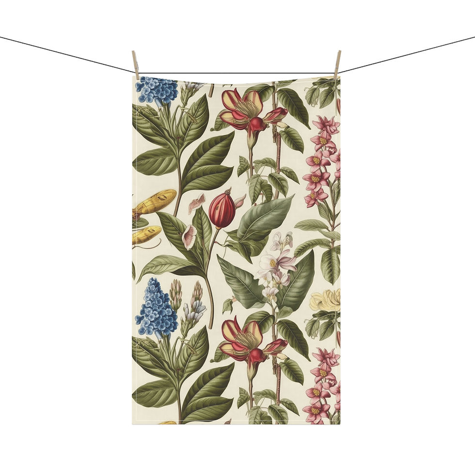 Thumbnail: Vintage Botanical Garden Cotton/Poly Tea Towels