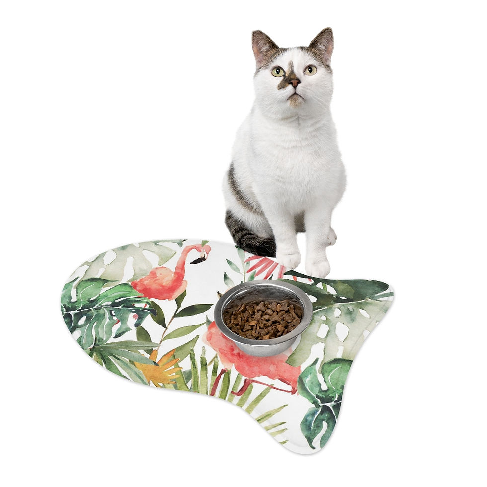 Thumbnail:  Pink Flamingo Tropicana Pet Feeding Mats