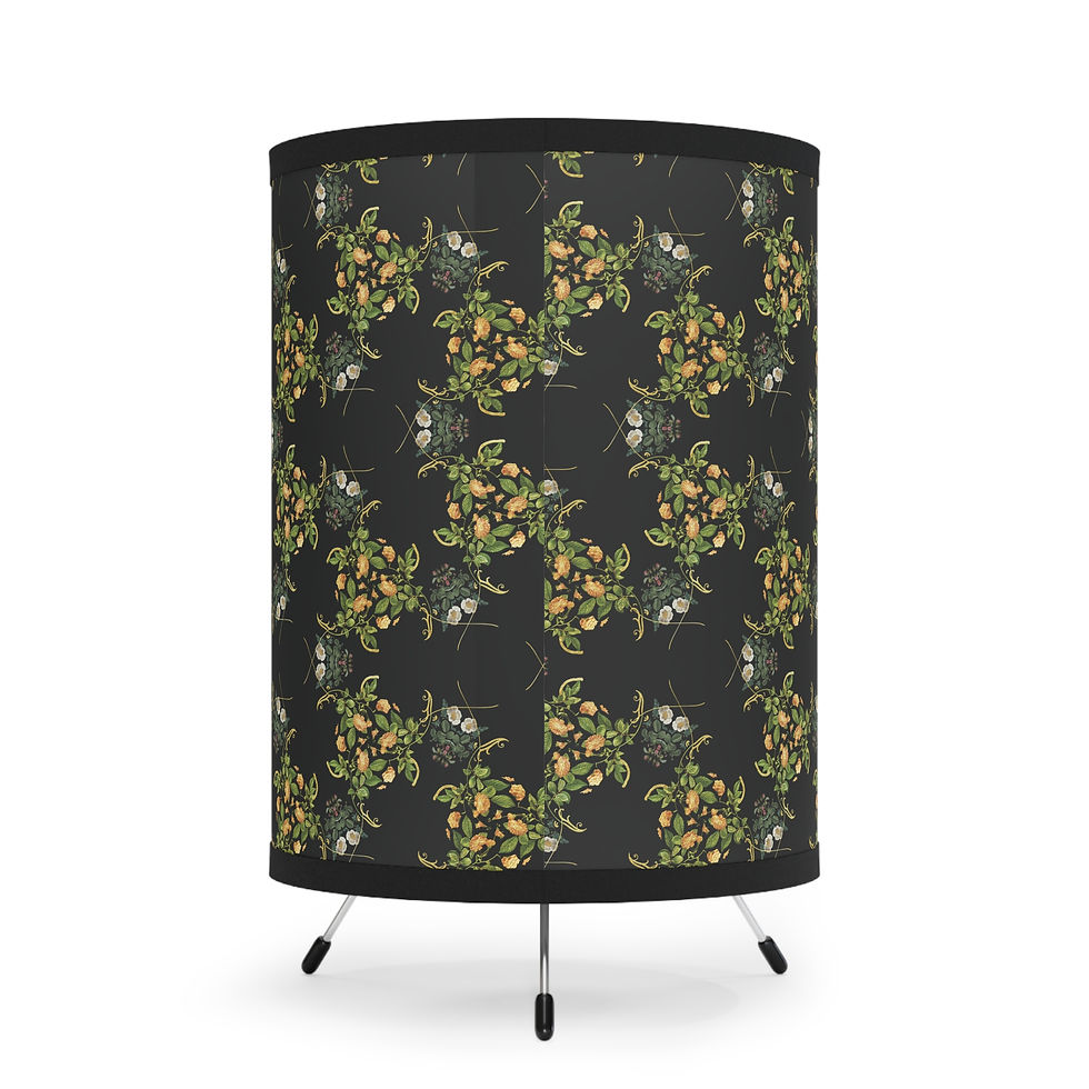 Thumbnail: Floral Tripod Lamp, Vintage Home Decor