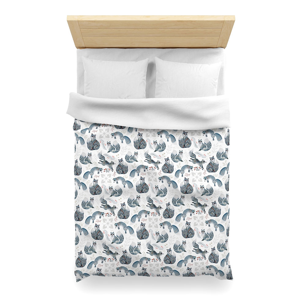 Thumbnail: Winter Animals Microfiber Duvet Cover