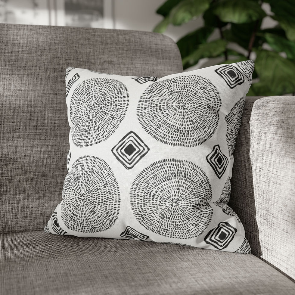 Thumbnail: Circles and Shapes Spun Polyester Square Pillow Case