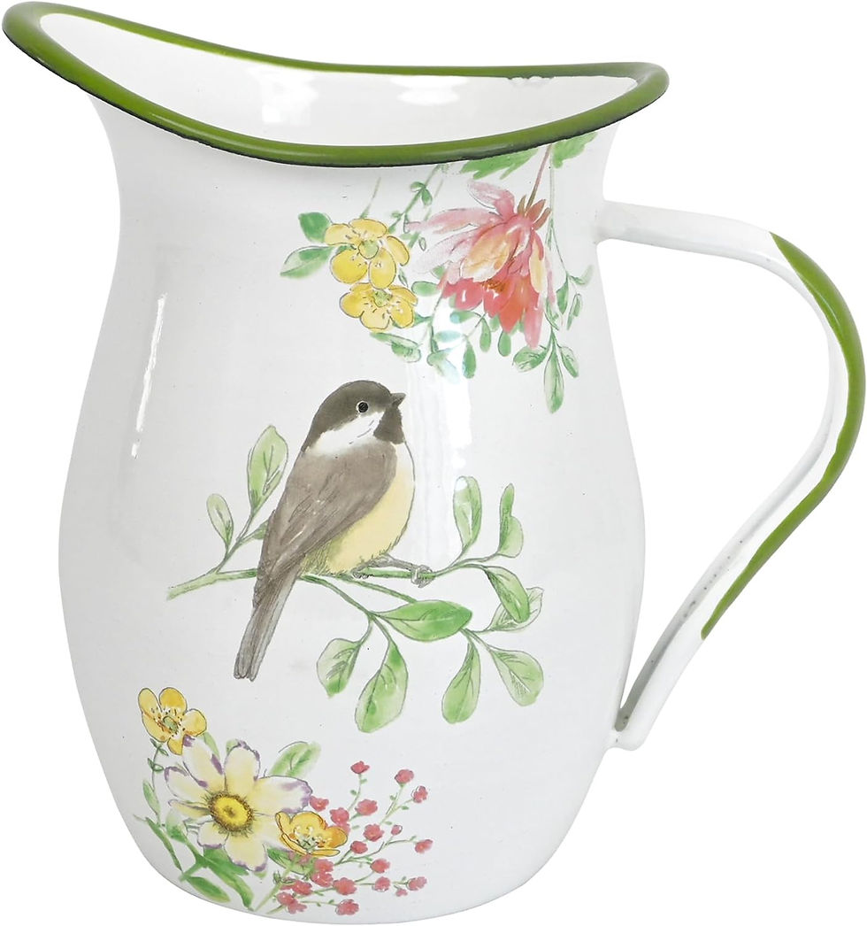 Thumbnail: Farmhouse Pitcher Vase Cute Flower Decorative Vase for Flower Enamelware Water 