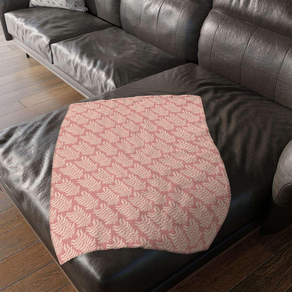 Thumbnail: Orange Flowers Velveteen Minky Blanket (Two-sided print)