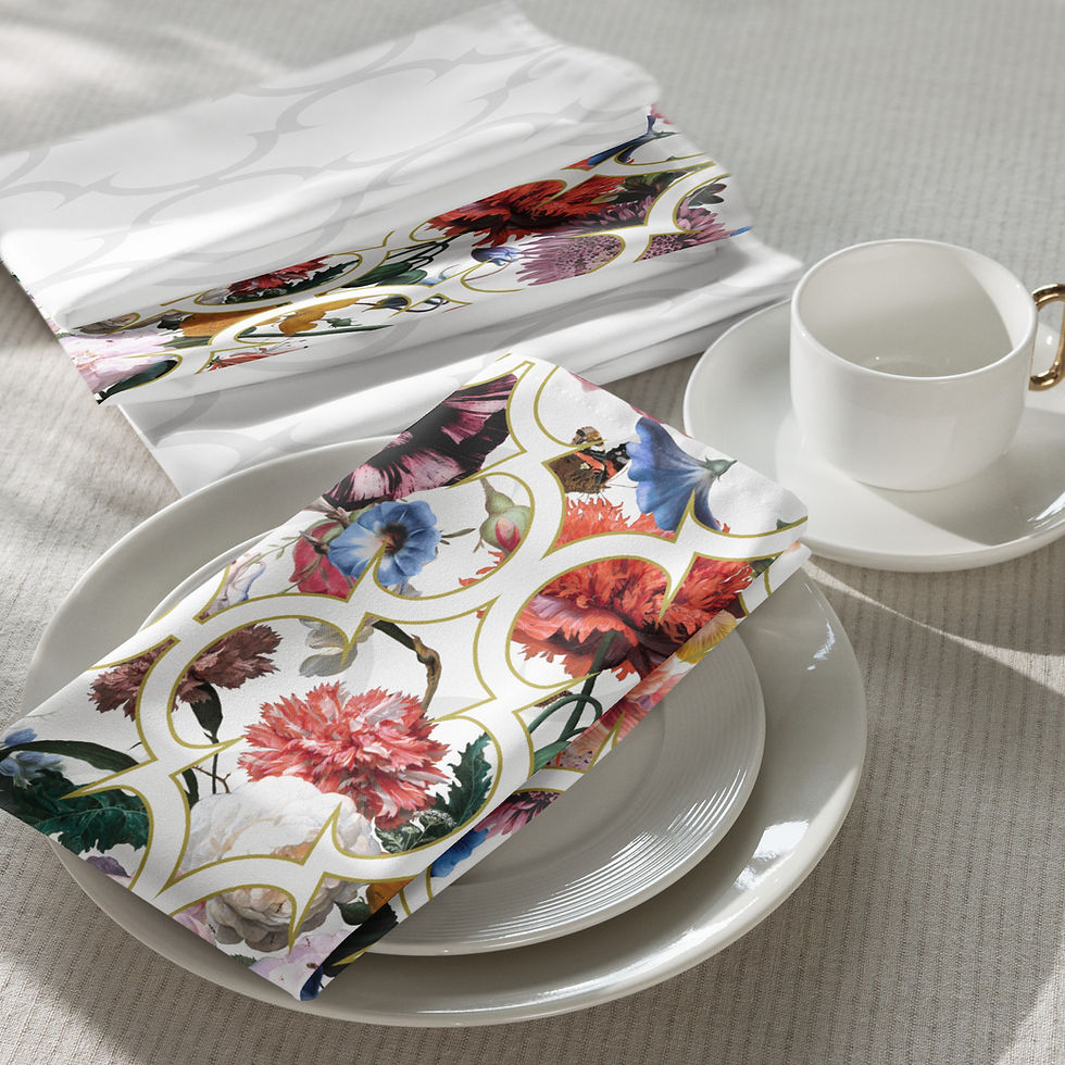 Thumbnail: Bloomsbury (White) Cloth napkin set