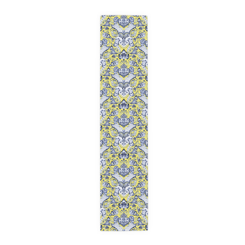 Thumbnail: Elegant Floral Table Runner - Cotton & Poly, Perfect for Events & Home Decor