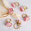 Thumbnail: Pink Peony Napkin Rings Set of 6 for Weddings & Events