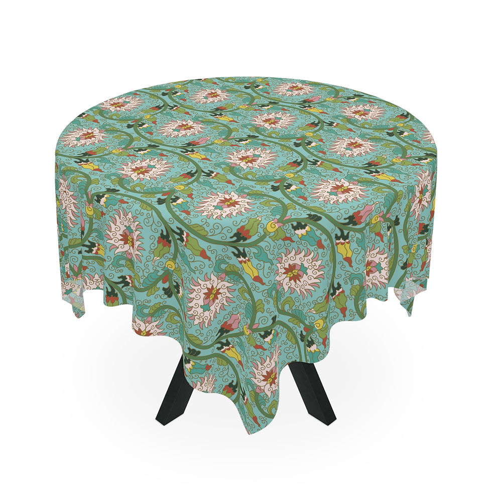 Thumbnail: Floral Pattern Tablecloth - Elegant Dining Decor for Special Occasions
