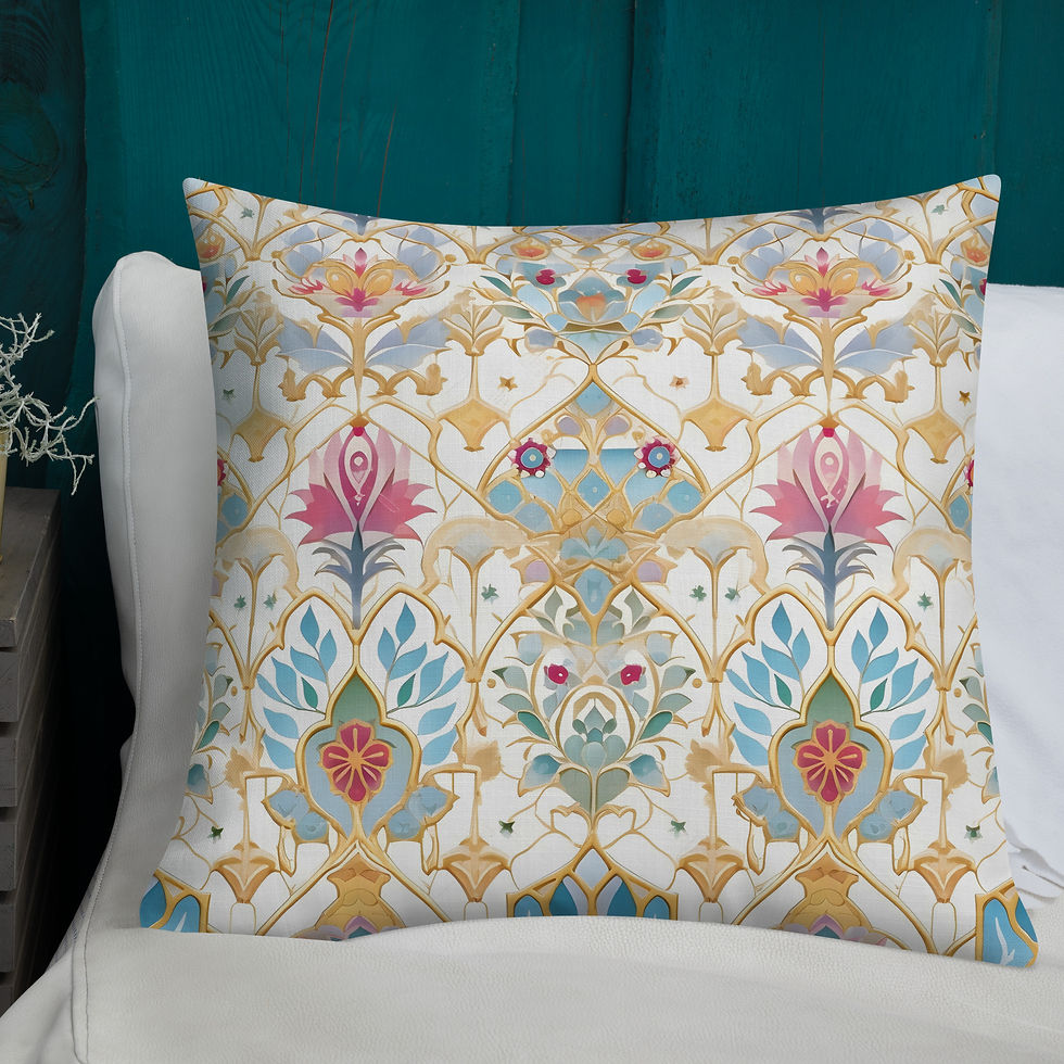 Thumbnail: Pastel and Gold Premium Pillow